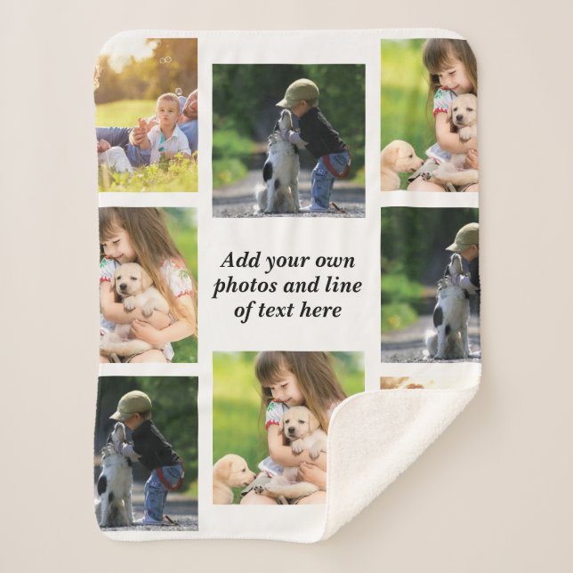 Couverture Sherpa Faites votre propre collage photo et texte (Devant)