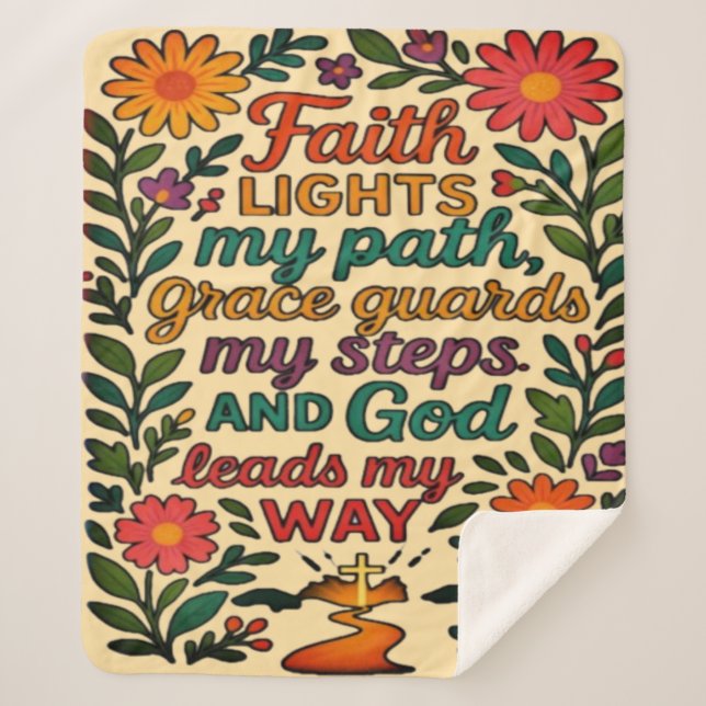Couverture Sherpa  Faith Lights My Path Christian Art - Inspirationa (Devant)