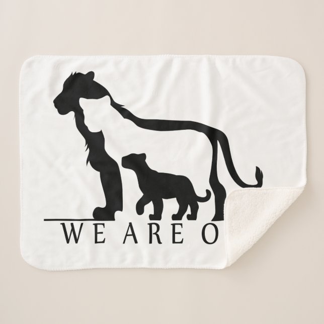 Couverture Sherpa Famille Lion (Devant (Horizontal))