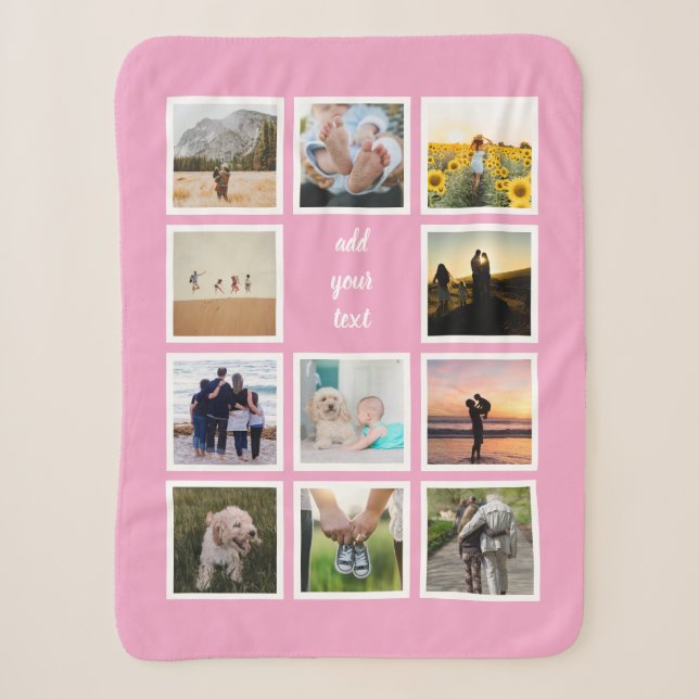 Couverture Sherpa Famille personnalisée 11 Photo Collage personnalis (Devant)