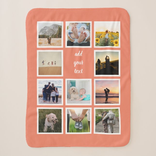 Couverture Sherpa Famille personnalisée 11 Photo Collage personnalis (Devant)