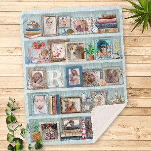 Couverture Sherpa Famille Photo Collage Plage Boîtier Personnalisé