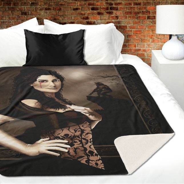 Couverture Sherpa Fantastique d'amour gothique sombre vampire sang l (Créateur téléchargé)