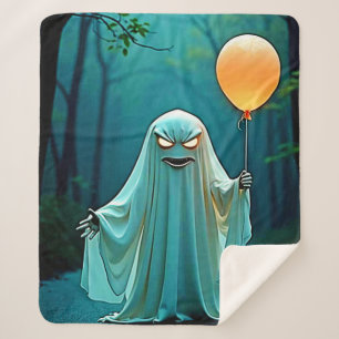 Couverture Sherpa Fantôme éffrayant avec Eerie Balloon