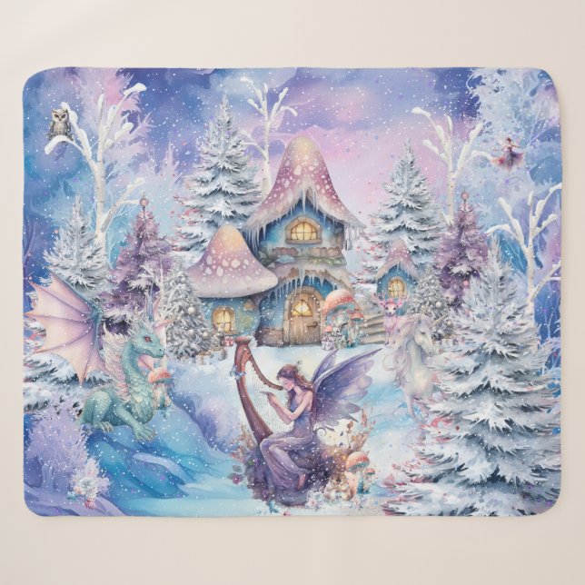 Couverture Sherpa Fée de Noël magique et capricieuse (Devant (Horizontal))