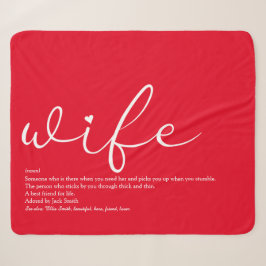 Couverture Sherpa Femme Amour Coeur Élégant Script Rouge Personnalis