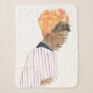 Couverture Sherpa Femme forte et belle souriante