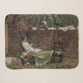 Couverture Sherpa Femmes qui discutent au-dessus du mur du jardin (c