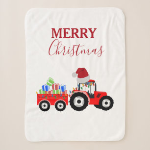 Couverture Sherpa Ferme de camions Red Christmas Truck