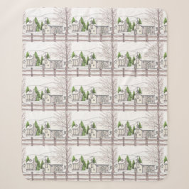 Couverture Sherpa Ferme de treillis d'hiver Sherpa Blanket