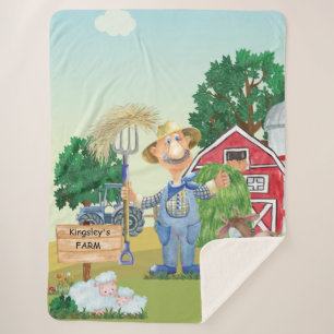 Couverture Sherpa Ferme de vieux MacDonald personnalisée