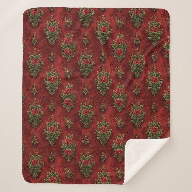 Couverture Sherpa Festive Damask  (Devant)