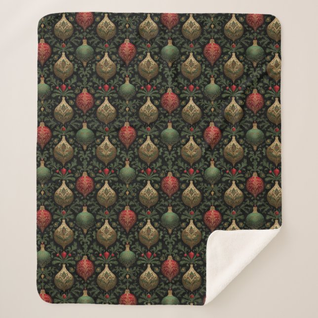 Couverture Sherpa Festive Damask  (Devant)