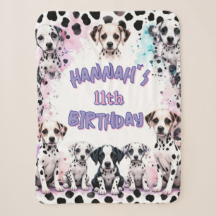 Couverture Sherpa Fête d'anniversaire en aquarelle violette pour chi