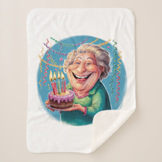 Couverture Sherpa Fête d'anniversaire humoristique de Nana