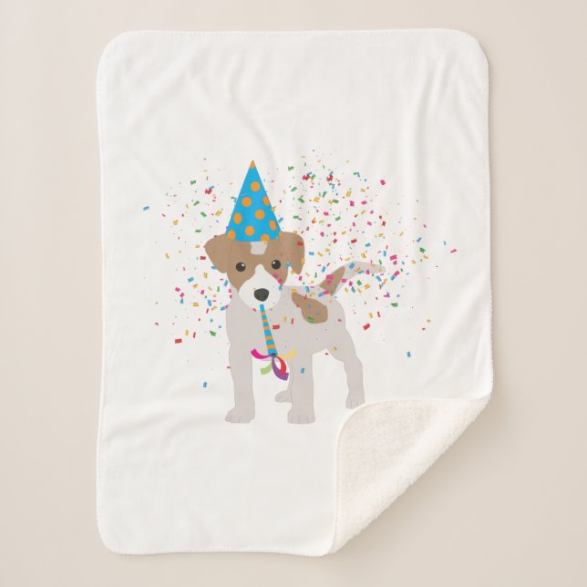 Couverture Sherpa Fête de chien - Animaux Chiot ayant une fête (Devant)