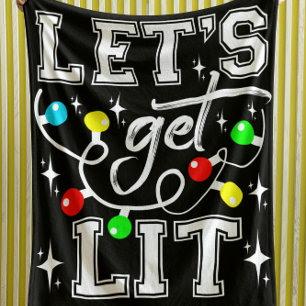 Couverture Sherpa Fête de Noël amusante - Lumière de Noël