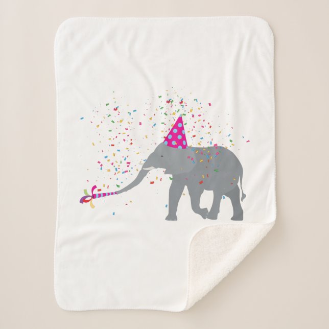 Couverture Sherpa Fête des éléphants - Animaux ayant une fête (Devant)