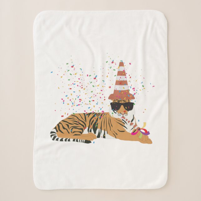 Couverture Sherpa Fête du tigre - Animaux ayant une fête (Devant)