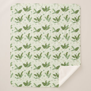 Couverture Sherpa Feuille de banane avec triangles