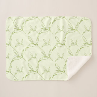 Couverture Sherpa Feuille de thé naturel vert Motif sans joint