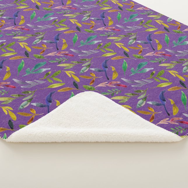 Couverture Sherpa Feuille Sherpa Arrière - plan personnalisée violet (3/4)