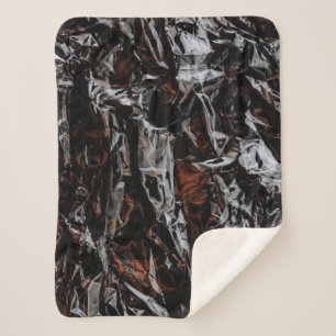 Couverture Sherpa feuilles Brown et blancs séchés