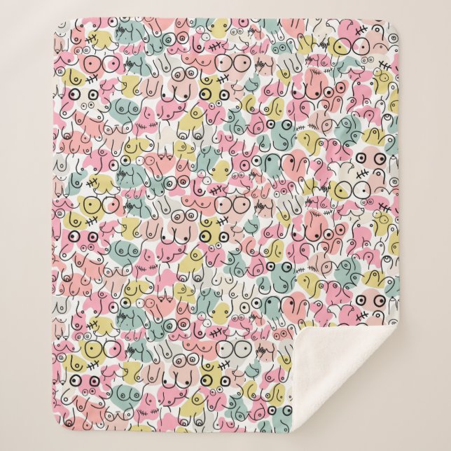 Couverture Sherpa feuilles de papier d'emballage design de poitrine  (Devant)