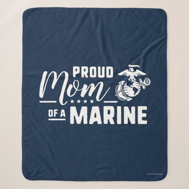 Couverture Sherpa Fier maman d'une Marine - Blanc (Devant)