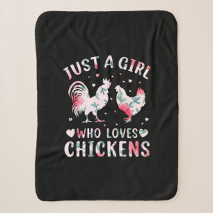 Couverture Sherpa Fille d'art de poulet qui aime les poulets