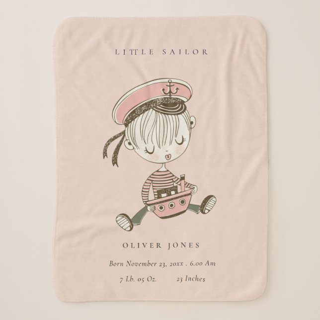 Couverture Sherpa Fille rose rousse Petit marin Nautique Petit État  (Devant)