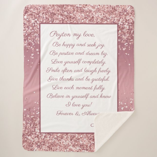 Couverture Sherpa Fille Sois Heureuse (Devant)