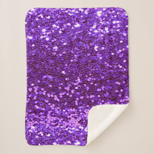 Couverture Sherpa Fille Violet Parties scintillant Bling Glam modern