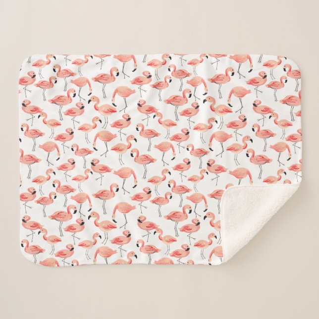 Couverture Sherpa Flamant rose Party Baby (Devant (Horizontal))