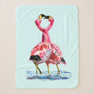 Couverture Sherpa Flamants roses roses Tango Sherpa Blanket - Peintu