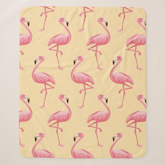 Couverture Sherpa Flamingo seamless pattern background. Pink flaming (Devant)