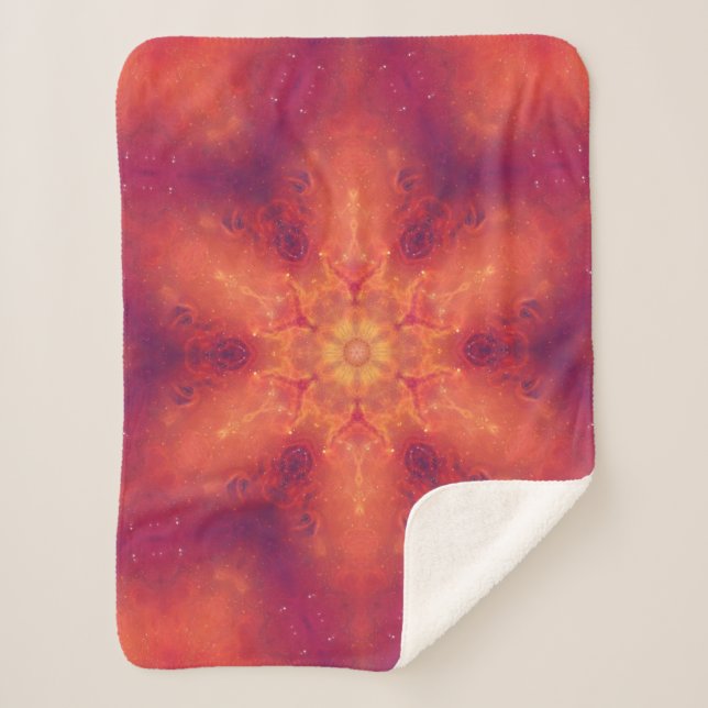 Couverture Sherpa Flamme flamboyante Phoenix brûler flocon de neige (Devant)