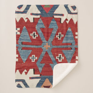 Couverture Sherpa Flèche en Diamant Bleu Konya II Red Cowboy 