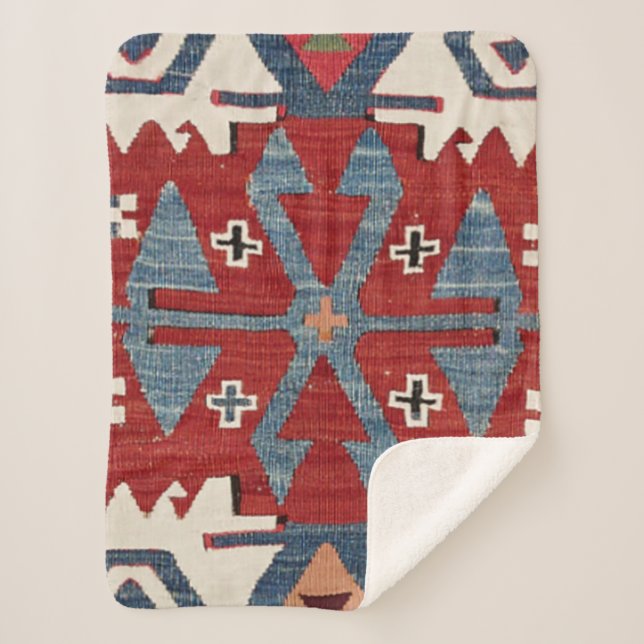 Couverture Sherpa Flèche en Diamant Bleu Konya II Red Cowboy  (Devant)