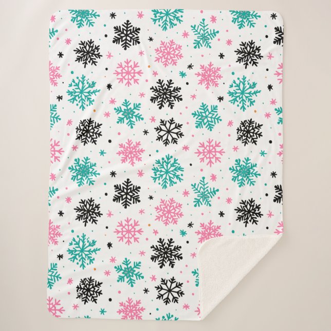 Couverture Sherpa Flèches de neige rétro (Devant)