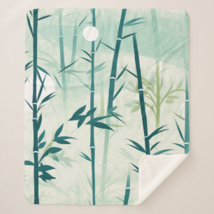 Couverture Sherpa Fleur de bambou sereine asiatique  (5)
