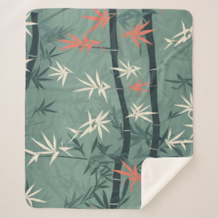 Couverture Sherpa Fleur de bambou sereine asiatique  (7)