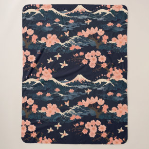 Couverture Sherpa Fleur de cerisier Sakura inspirée par le Japon