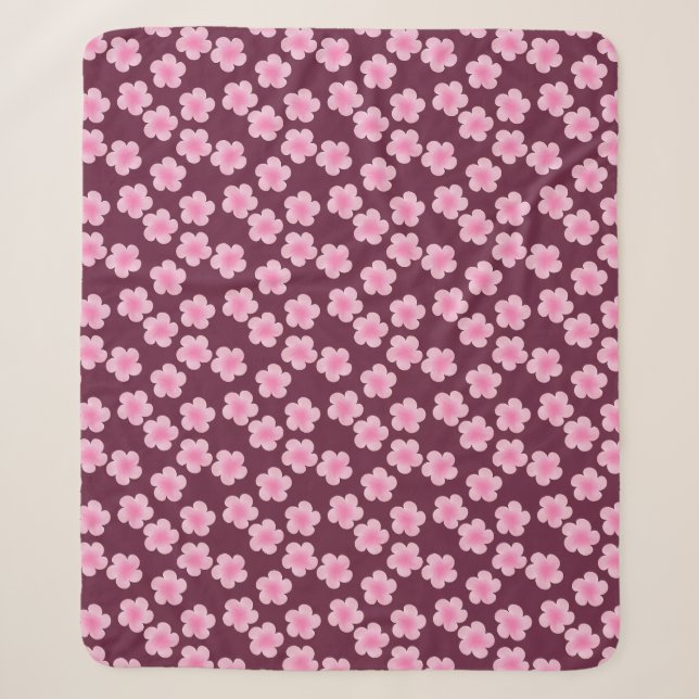Couverture Sherpa Fleur Frangipani rose Motif sans couture (Devant)