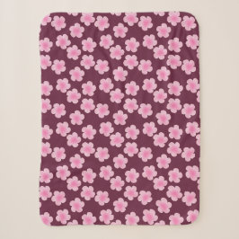Couverture Sherpa Fleur Frangipani rose Motif sans couture
