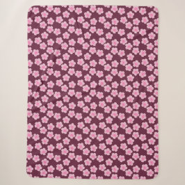 Couverture Sherpa Fleur Frangipani rose Motif sans couture