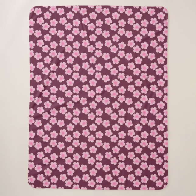 Couverture Sherpa Fleur Frangipani rose Motif sans couture (Devant)