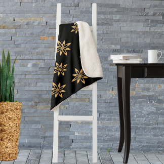 Couverture Sherpa Fleur pétale géométrique semblable à l'étoile Moti