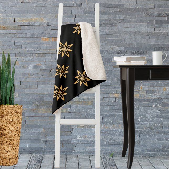 Couverture Sherpa Fleur pétale géométrique semblable à l'étoile Moti (Créateur téléchargé)