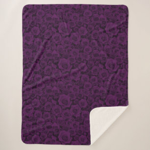 Couverture Sherpa Fleurie Rose Violet Confortable